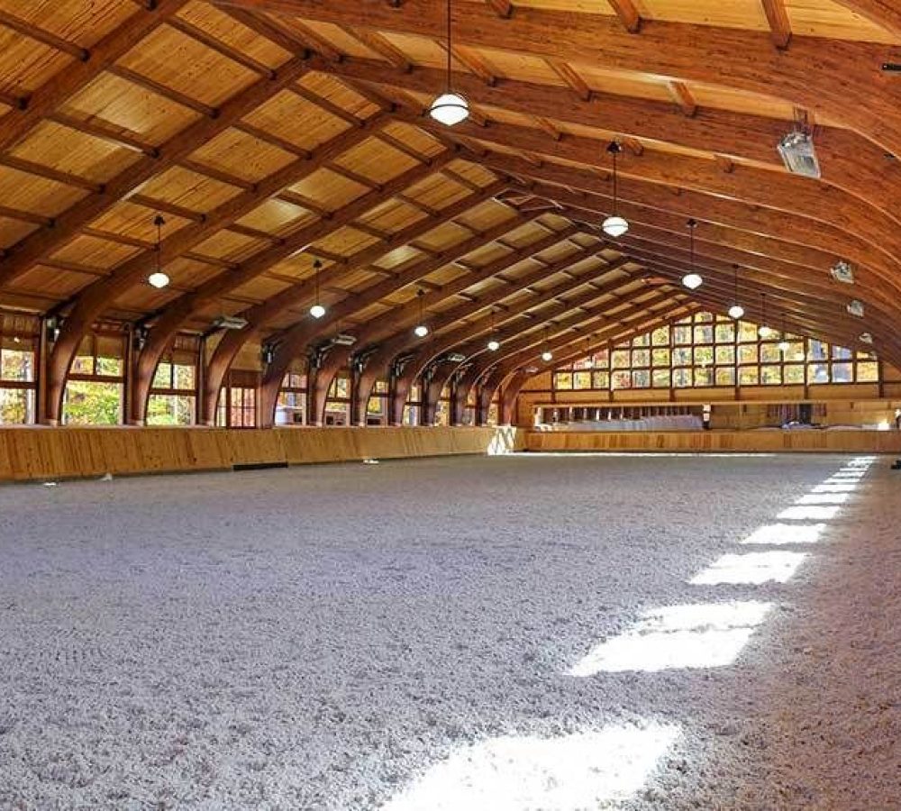 Horse arena before grooming equestrian centers